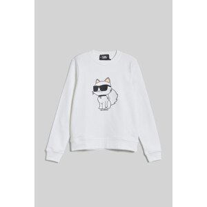 Mikina karl lagerfeld ikonik 2.0 choupette sweat bílá s