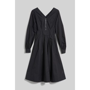 Šaty karl lagerfeld zip front shirt dress černá 44