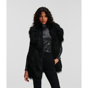 Vesta karl lagerfeld faux fur gilet černá s