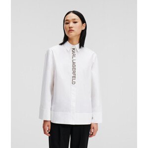 Košile karl lagerfeld embellished placket shirt bílá 40