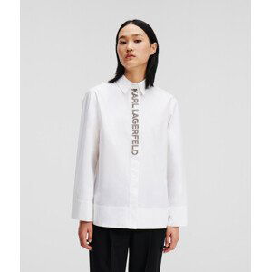 Košile karl lagerfeld embellished placket shirt bílá 42