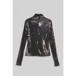 Košile karl lagerfeld sequin zip sleeve top černá 40