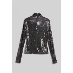 Košile karl lagerfeld sequin zip sleeve top černá 42