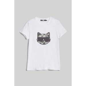 Tričko karl lagerfeld boucle choupette t-shirt bílá xs