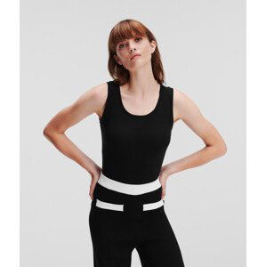 Top karl lagerfeld rib tank top černá s