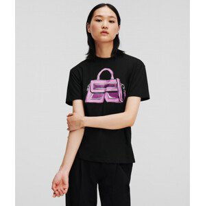 Tričko karl lagerfeld karl k bag t-shirt černá xs