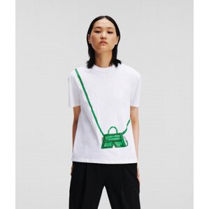 Tričko karl lagerfeld karl k cross bag t-shirt bílá xs