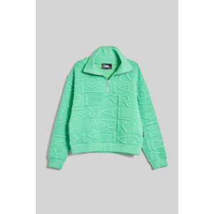 Mikina karl lagerfeld athleisure quilted zip up zelená s