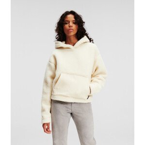 Mikina karl lagerfeld teddy cropped sweat bílá l