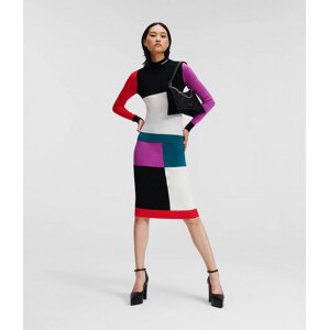 Svetr karl lagerfeld colour block turtle neck různobarevná xs