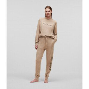 Tepláky karl lagerfeld cashmere jogger hnědá l