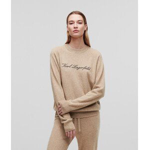 Svetr karl lagerfeld cashmere sweater hnědá l