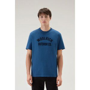 Tričko woolrich graphic tee modrá s