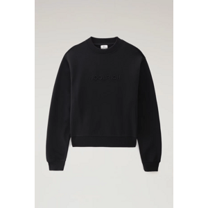 Mikina woolrich woolrich logo sweatshirt černá xs