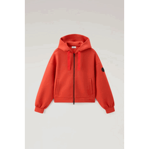 Mikina woolrich bonded fleece hoodie červená xs