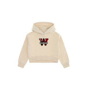 Mikina woolrich cotton fleece logo hoodie bílá 16