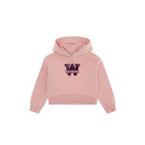 Mikina woolrich cotton fleece logo hoodie růžová 10