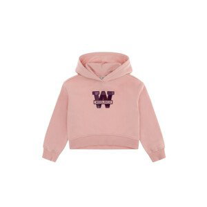 Mikina woolrich cotton fleece logo hoodie růžová 8