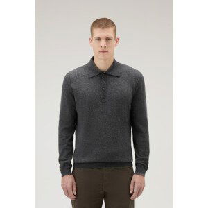 Svetr woolrich merinos polo pullover šedá xxl