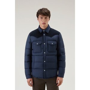 Bunda woolrich western down overshirt modrá l