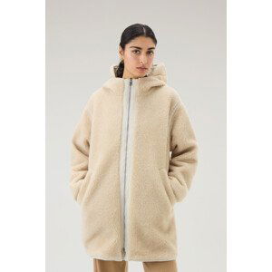 Bunda woolrich reversible teddy parka bílá s