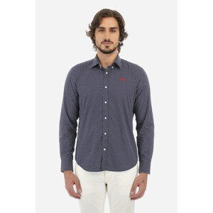 Košile la martina man shirt l/s printed popline modrá s