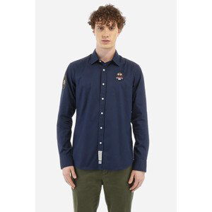 Košile la martina man shirt l/s cotton twill modrá m