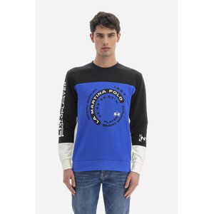 Mikina la martina man crew neck feleece fleece modrá m