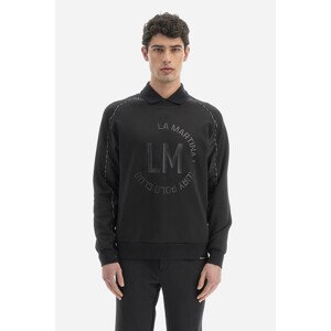 Mikina la martina man crew neck sweatshirt fleec černá l