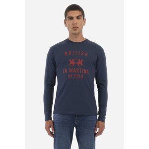 Tričko la martina man t-shirt l/s jersey modrá s