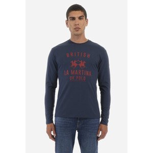 Tričko la martina man t-shirt l/s jersey modrá xxl