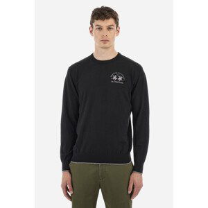 Svetr la martina man sweater crew neck lambscot černá xxxl