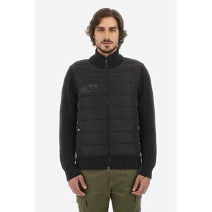 Svetr la martina man full zip tricot wool blend černá l