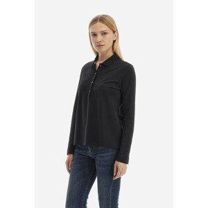 Polokošile la martina woman polo l/s piquet stretch černá 1