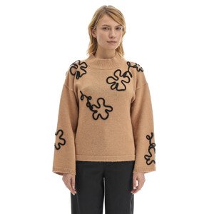 Svetr la martina woman sweater crew neck alpaca hnědá 3