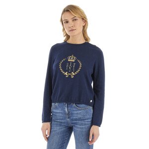 Svetr la martina woman tricot crew neck cachemi modrá 6