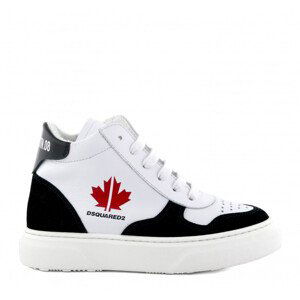 Tenisky dsquared  sport edtn.08 maple leaf print hi-top  boxer sneakers lace up bílá 32