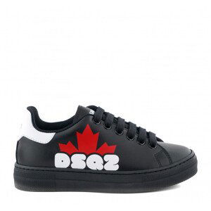 Tenisky dsquared  half leaf logo print boxer sneakers lace up černá 34