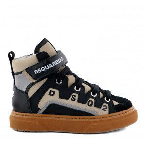 Tenisky dsquared  boxer hi-top sneakers materials blend lace up černá 39