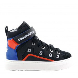 Tenisky dsquared  boxer hi-top sneakers materials blend lace up černá 32