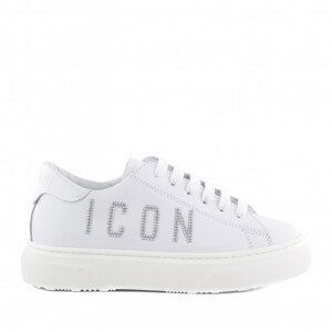 Tenisky dsquared  icon studds logo boxer sneakers lace up bílá 35