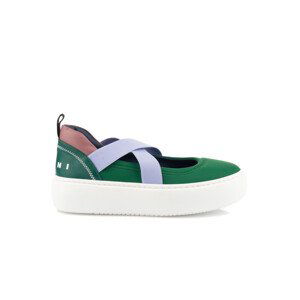 Baleríny marni tech & leather ballerina sneakers zelená 33