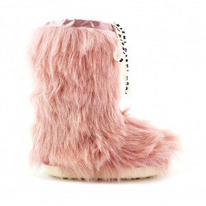 Sněhule marni faux long hair fur snow boots růžová 33