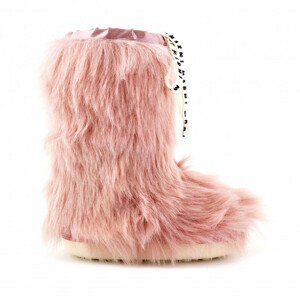 Sněhule marni faux long hair fur snow boots růžová 36