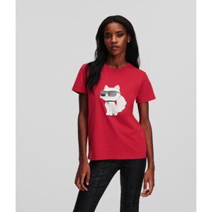 Tričko karl lagerfeld ikonik 2.0 choupette t-shirt červená xs