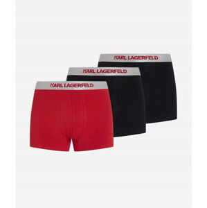 Spodní prádlo karl lagerfeld metallic elastic trunk set 3-pack červená s