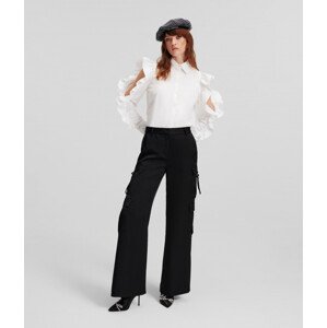 Kalhoty karl lagerfeld satin cargo pant black