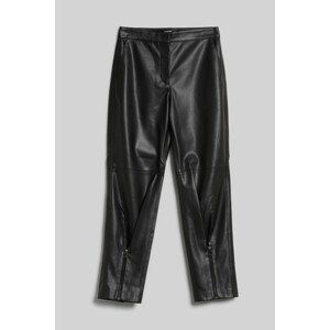 Kalhoty karl lagerfeld faux leather zip pants černá 38