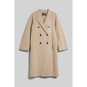 Kabát karl lagerfeld wool blend double face coat hnědá 38