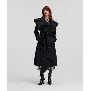 Kabát karl lagerfeld hun's pick ruffle coat černá 42